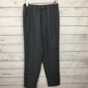 Ellen Tracy Gray Linen Trousers S
